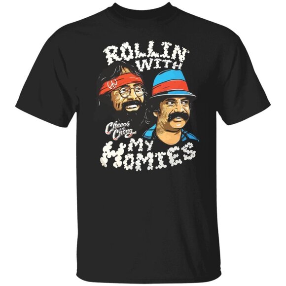 Cheech Chong Rollin With My Homies T Shirt Retro Comedy Graphic Fan Gift Vintage - Picture 1 of 5